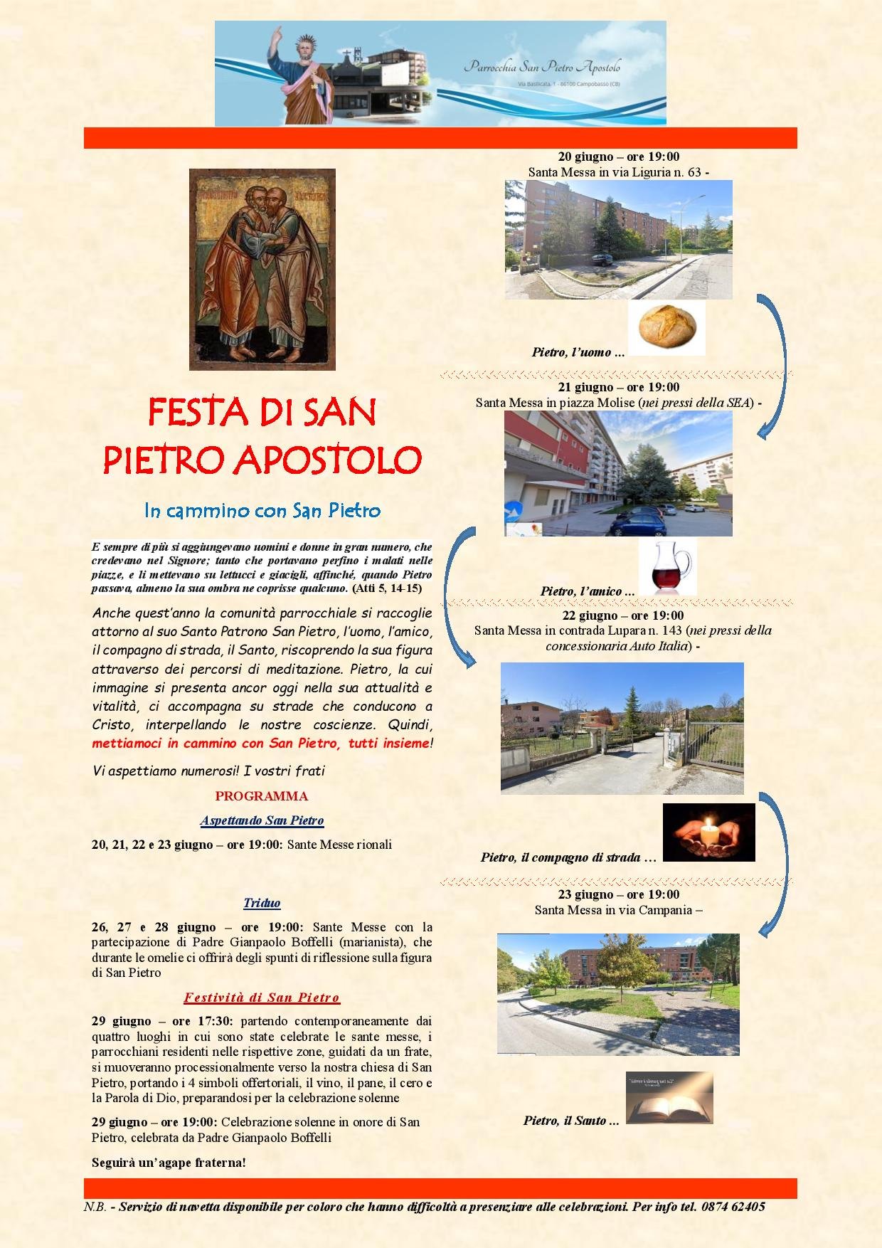 Programma festa di San Pietro Apostolo 2023 | Parrocchia «San Pietro ...